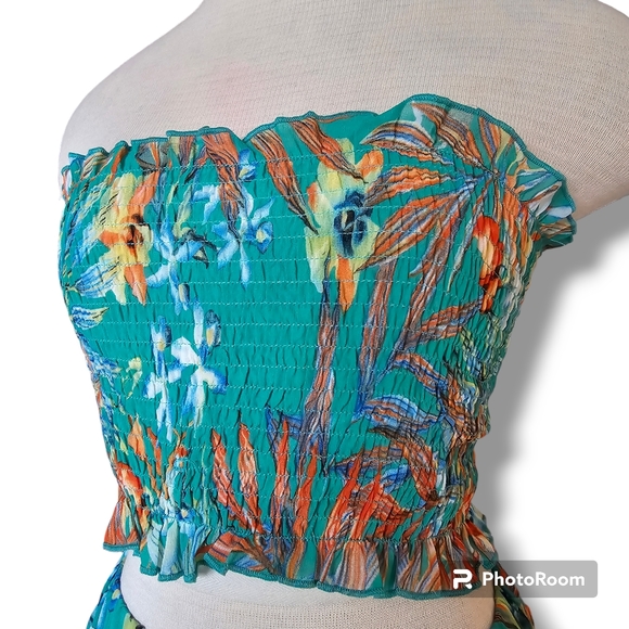 Floerns Women's Summer 2 Piece Crop Tube Top and Split Long Skirt set size small - Picture 5 of 13